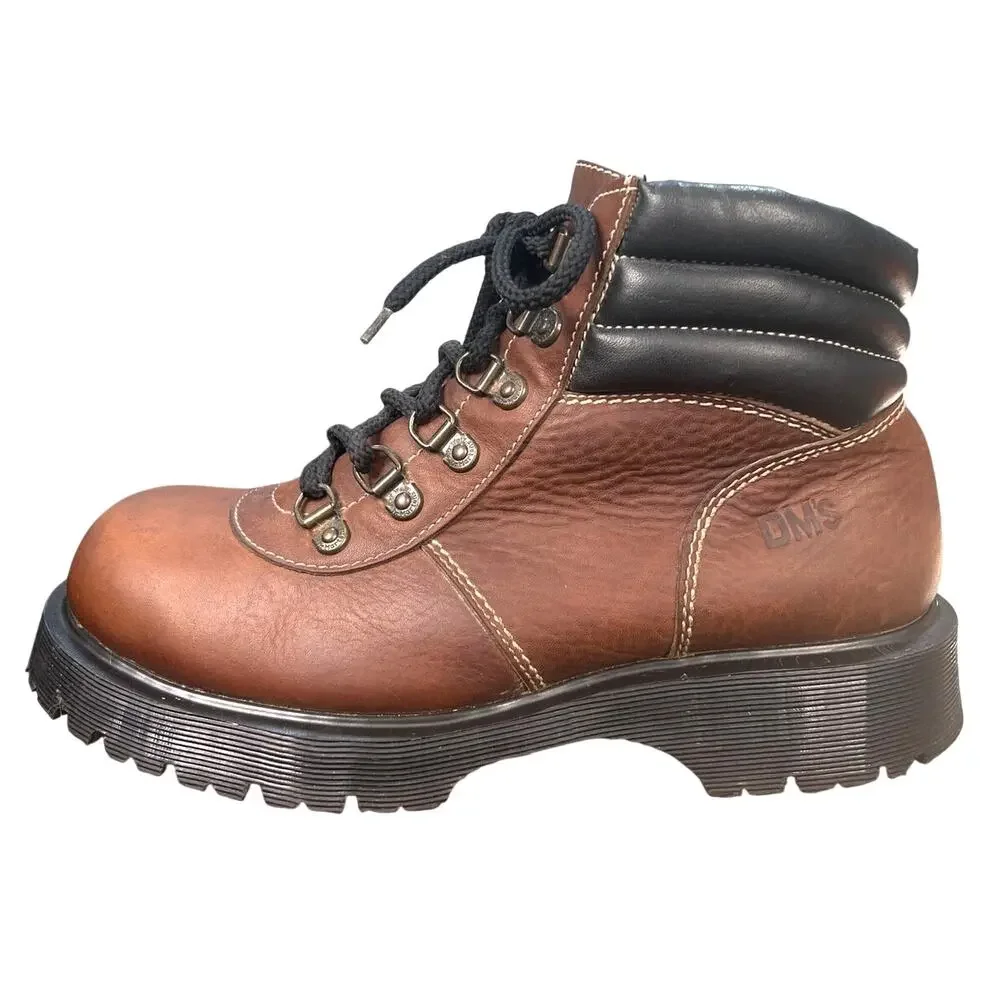 Vintage Dr. Martens Made In England Brown Chunky Hiker Boots UK 9 US M 10 W 11